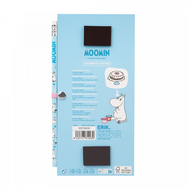 Μπλοκ Σημειώσεων 65φ με Μαγνήτη & Μολύβι MOOMIN