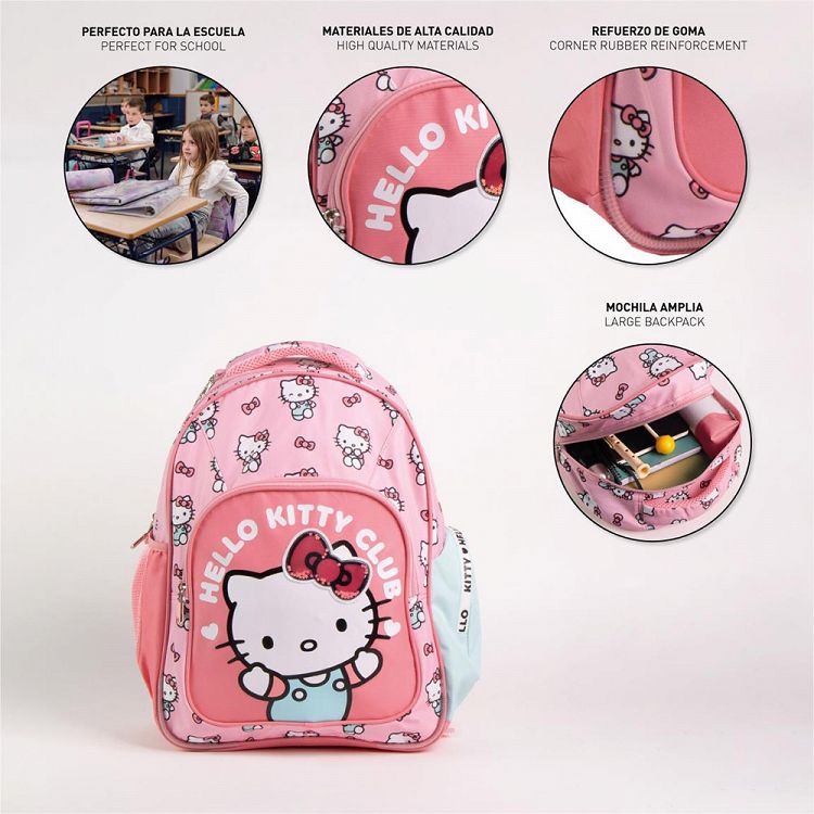 Σετ με Τσάντα Πλάτης + Κασετίνα Τριπλή HELLO KITTY #2