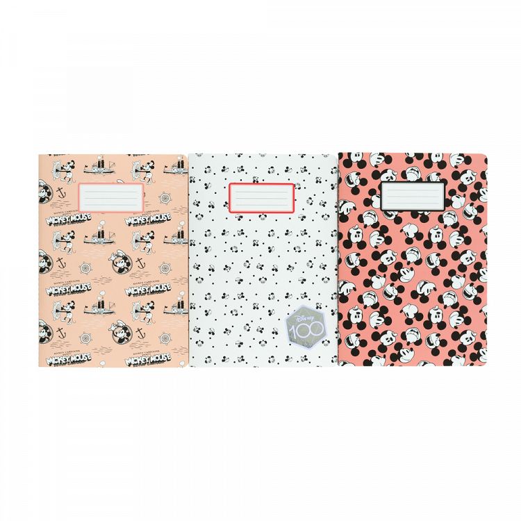 Pack of 3 Notebooks Α5/15X21 DISNEY 100th Anniversary Mickey Mouse
