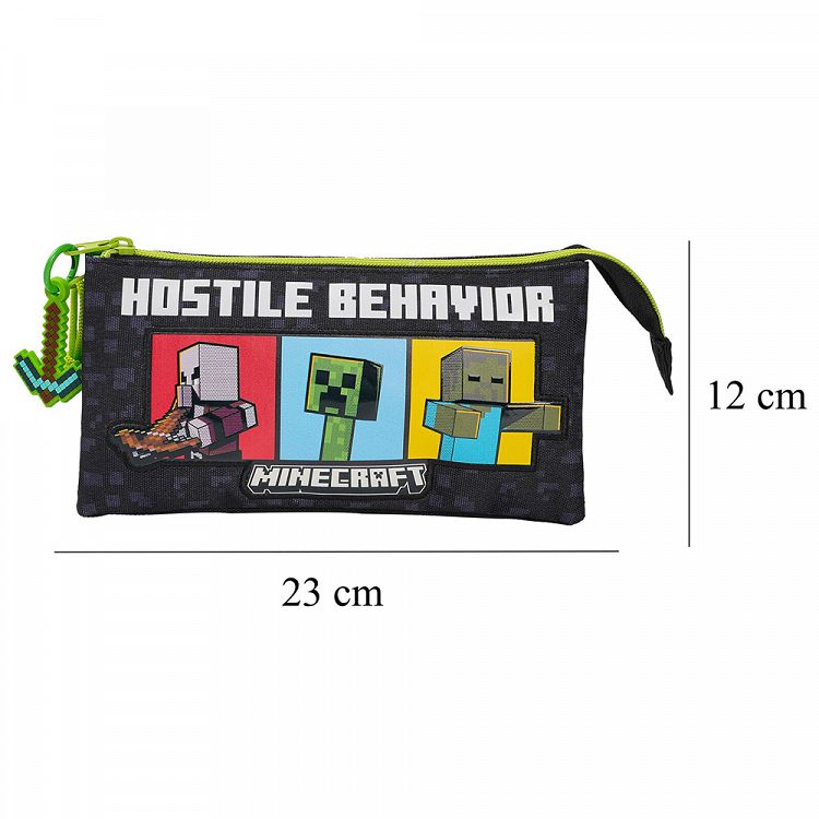 MINECRAFT Triple Pencil Case -Hostil Behavior
