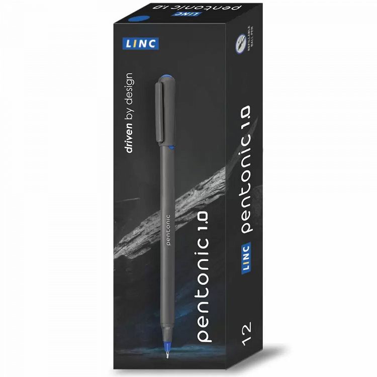 Ball pen LINC Silver Pentonic/brown 1.00mm, 12pcs