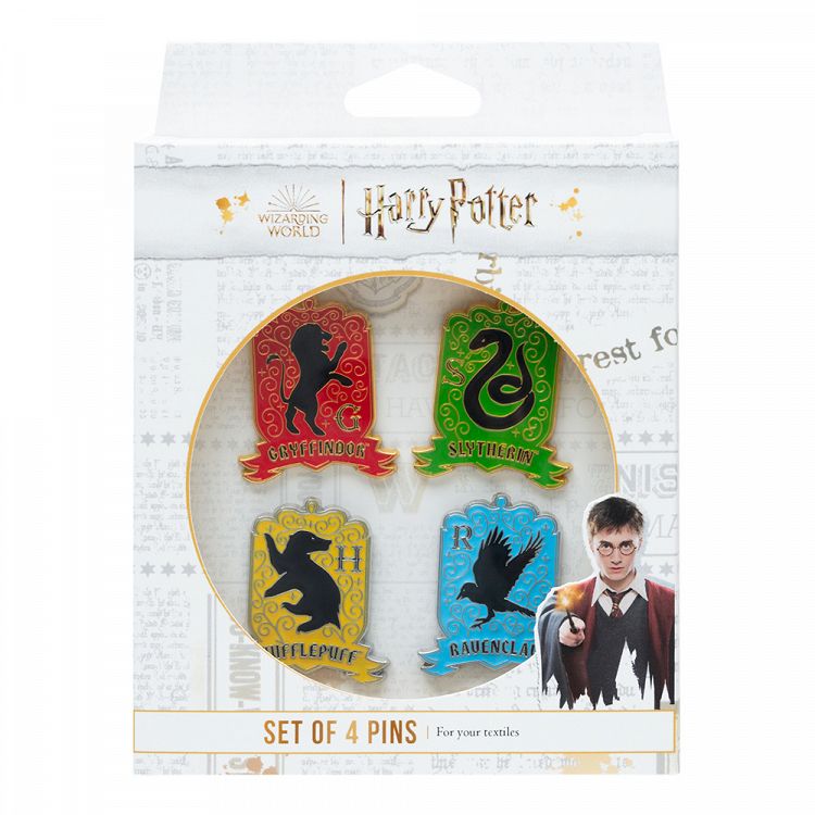 4 Badge Pack HARRY POTTER Hogwarts Houses