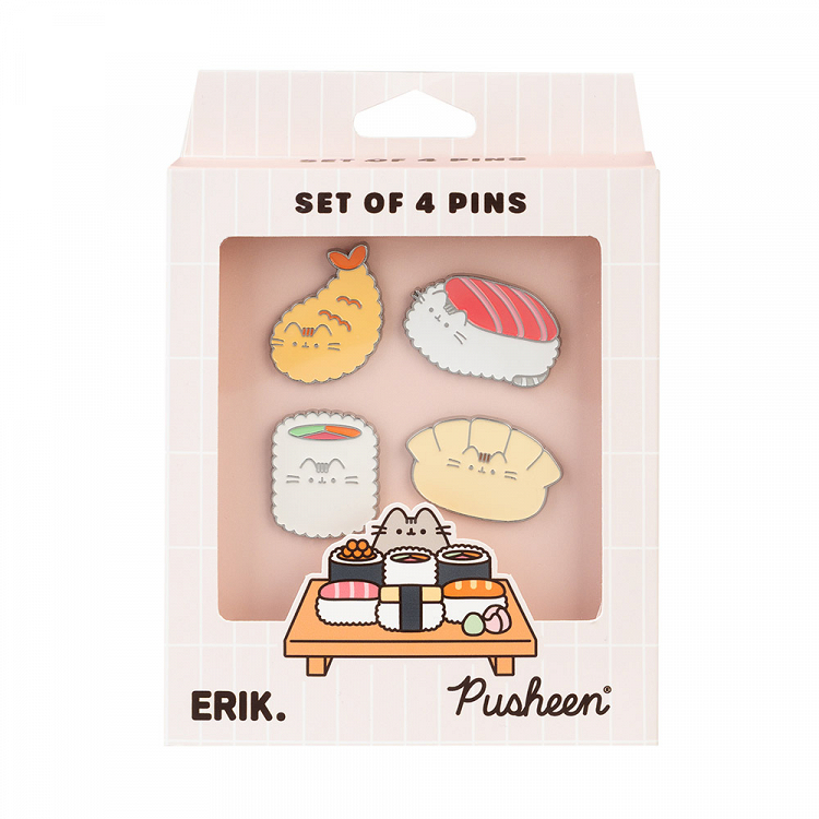 4 Badge Pack PUSHEEN SUSHI ROLL