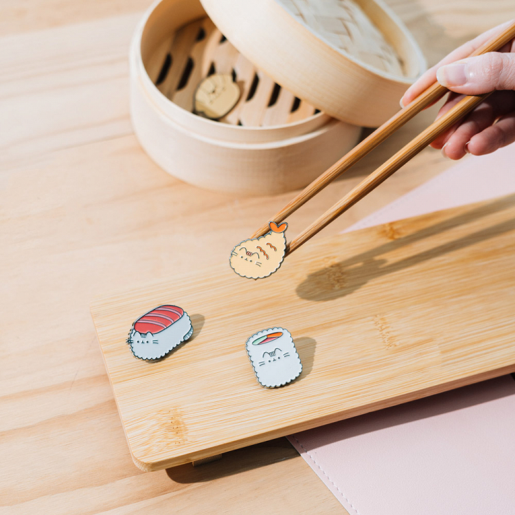 4 Badge Pack PUSHEEN SUSHI ROLL
