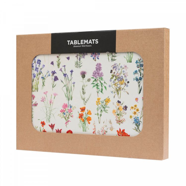 Set of 4 table mats BOTANICAL Wild Flowers by Kokonote