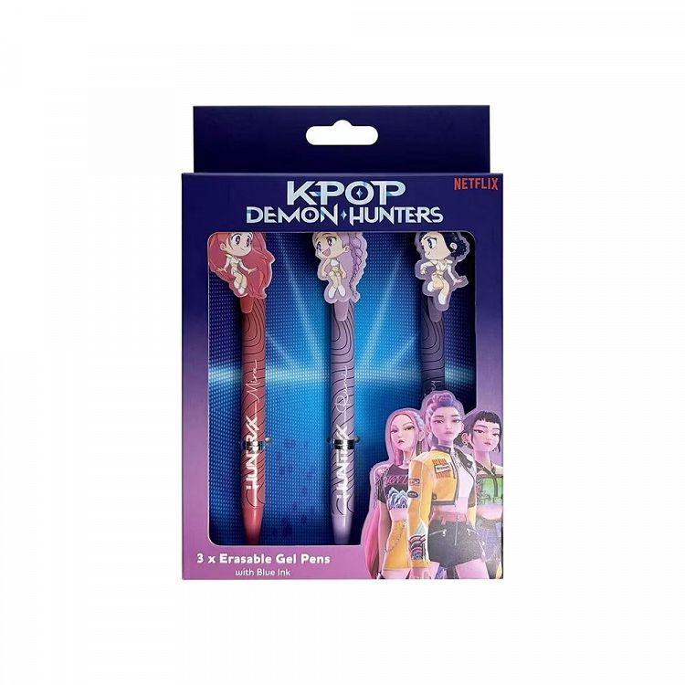 Στυλό Gel Pen που σβήνουν K-POP DEMON HUNTERS σε Συσκευασία 3 τεμαχίων