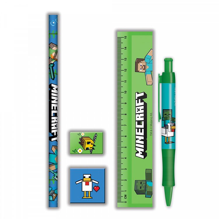 Stationery Kit 5 Pieces MINECRAFT Characters