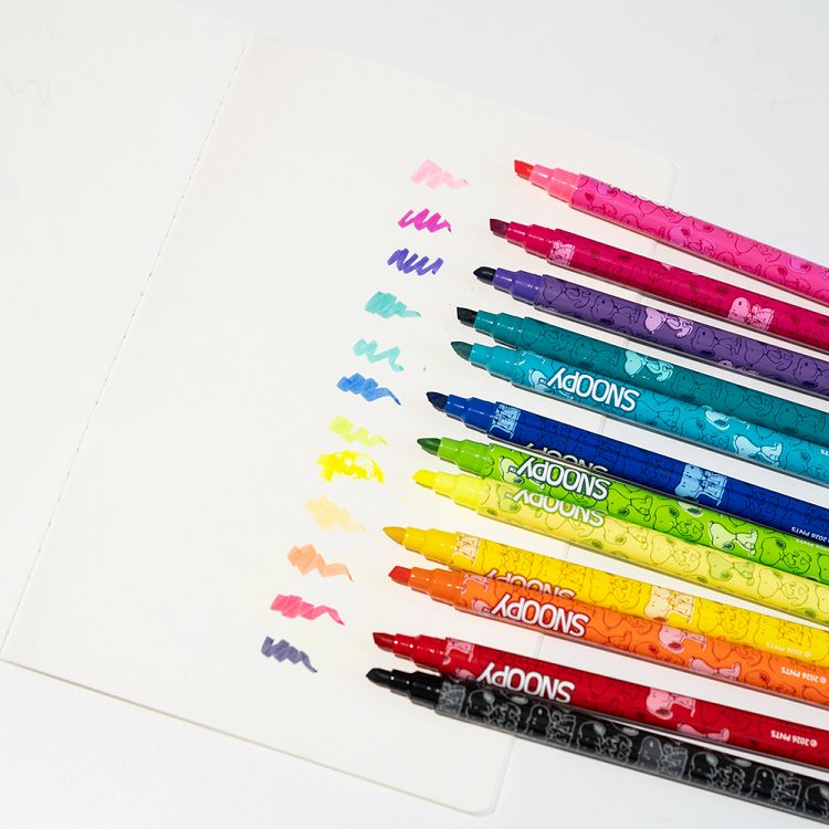 Erasable Markers in 12 Colors Set of 12 pieces SNOOPY
