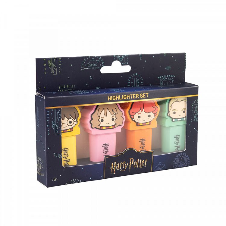 Σετ 4 Υπογραμμιστές (Highlighters) με 3D Topper HARRY POTTER