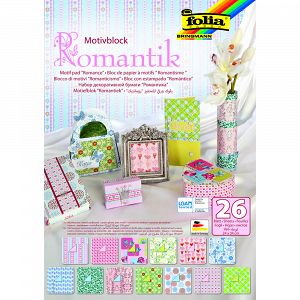 Motif Pad Basics, 24x34 cm, 26 Sheets, Romance