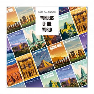 Ημερολόγιο Τοίχου 16 Μηνών 2027 30X30εκ WONDERS OF THE WORLD