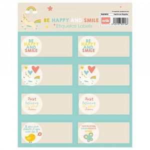Sticky Labels 8x2 BE HAPPY
