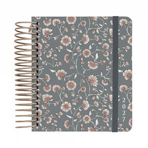 Premium Daily Agenda 2027 Wire-o 12 Months 17,5Χ15cm VENUS TEAL GARDEN by Kokonote
