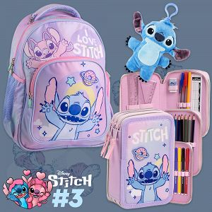 Σετ με Τσάντα Πλάτης + Σετ Ζωγραφικής + Bag Clip Μπρελόκ DISNEY Lilo & Stitch #3