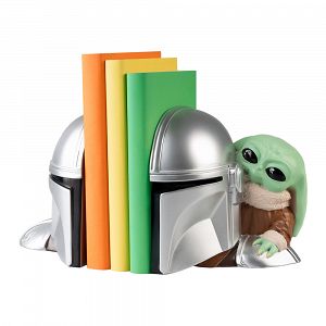 Set of 2 Resin Bookends STAR WARS THE MANDALORIAN AND GROGU