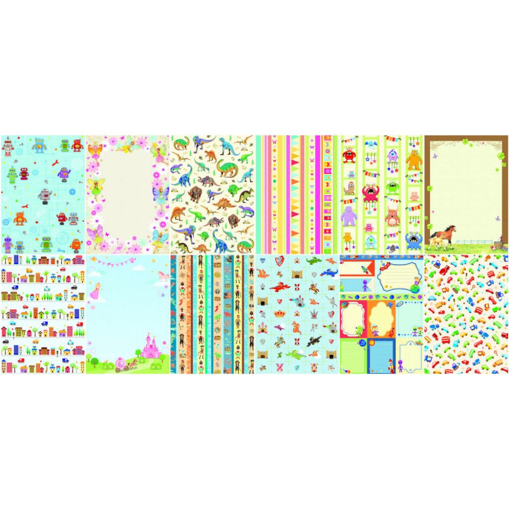 Μπλοκ Χαρτιά Glitter, A4, 12 τμχ 165 γρ,  Kids