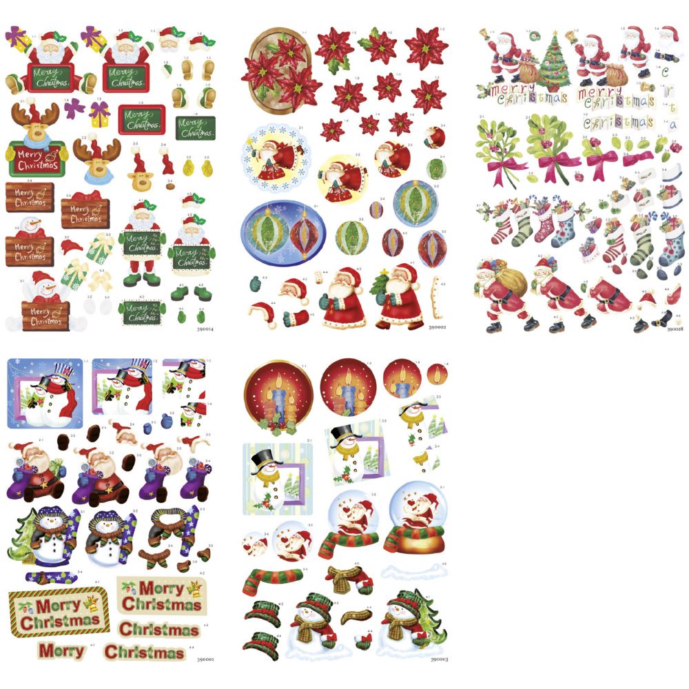 Σετ Αυτοκόλλητα 3D-card Topper Kit-XMAS, 20 motive