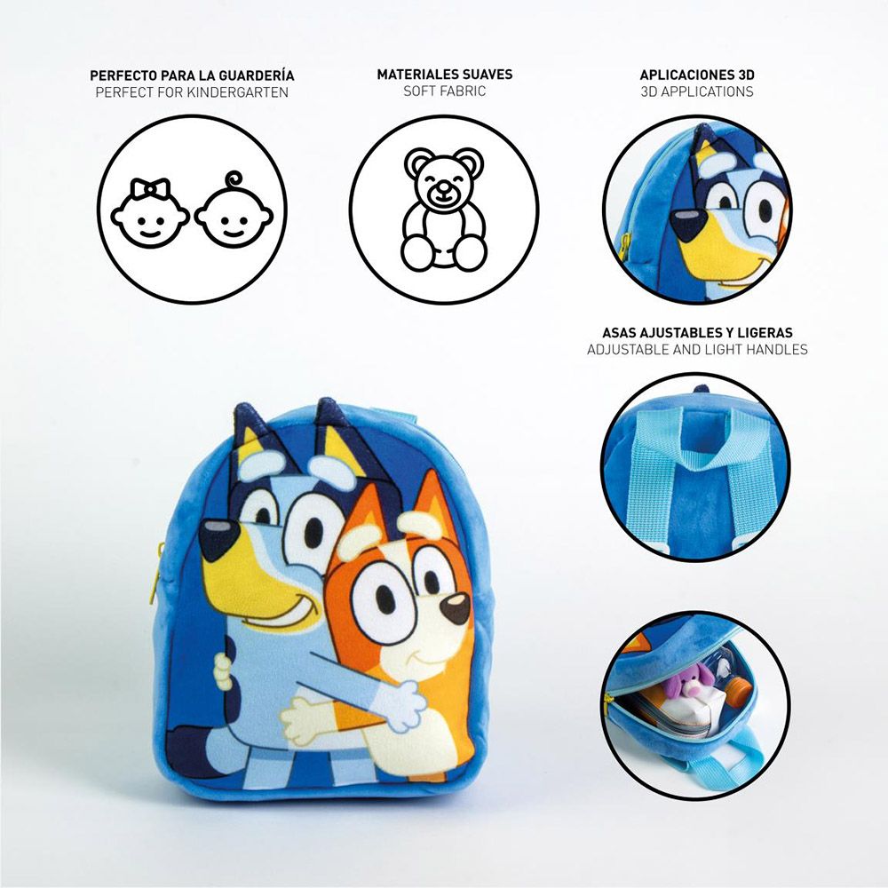 Plush Kindergarten Backpack 22cm BLUEY Blue