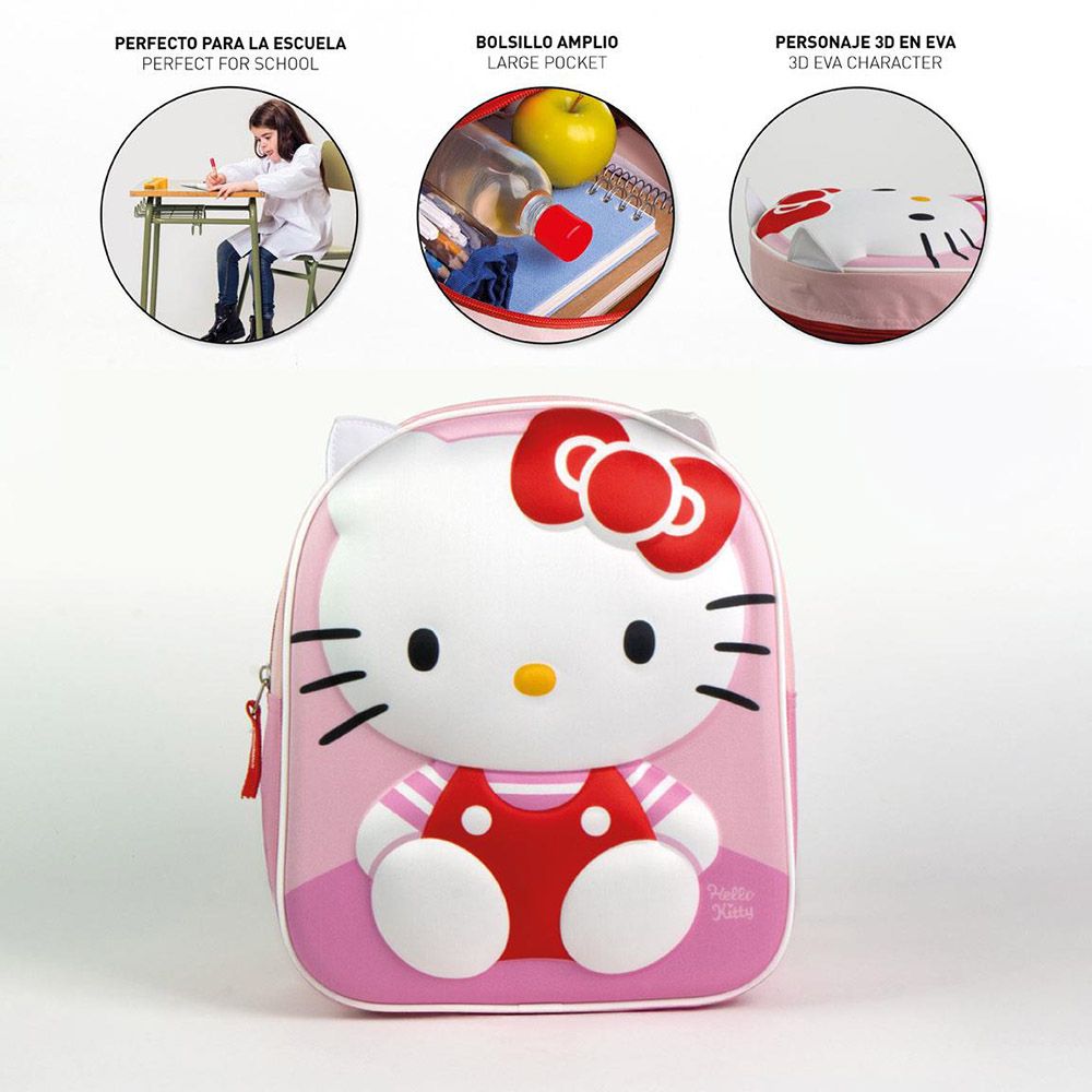 Απαλή 3D Τσάντα Πλάτης 28εκ Νηπιαγωγείου HELLO KITTY