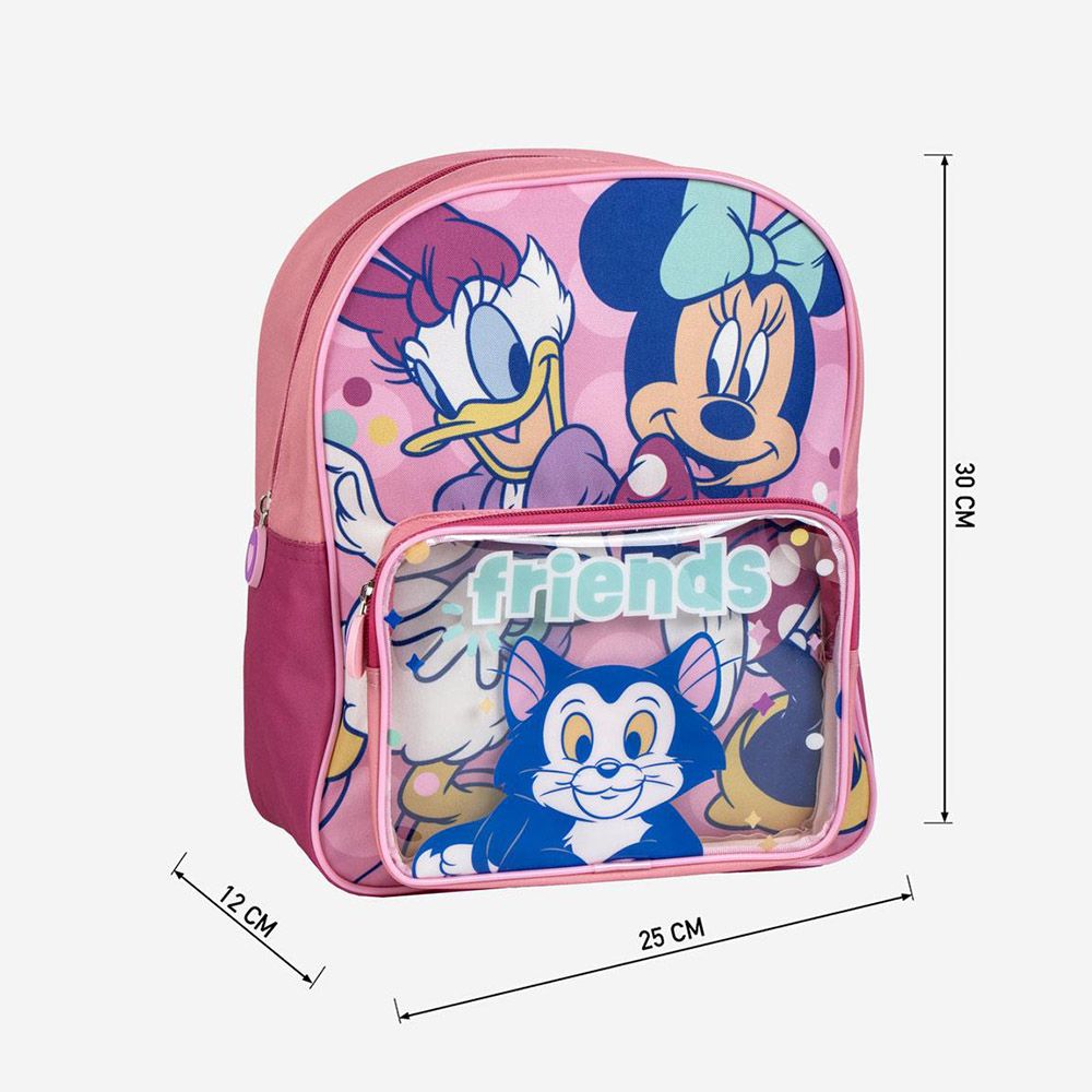 Παιδική Τσάντα Πλάτης 30εκ με Διάφανη Τσέπη Friends DISNEY Minnie Mouse