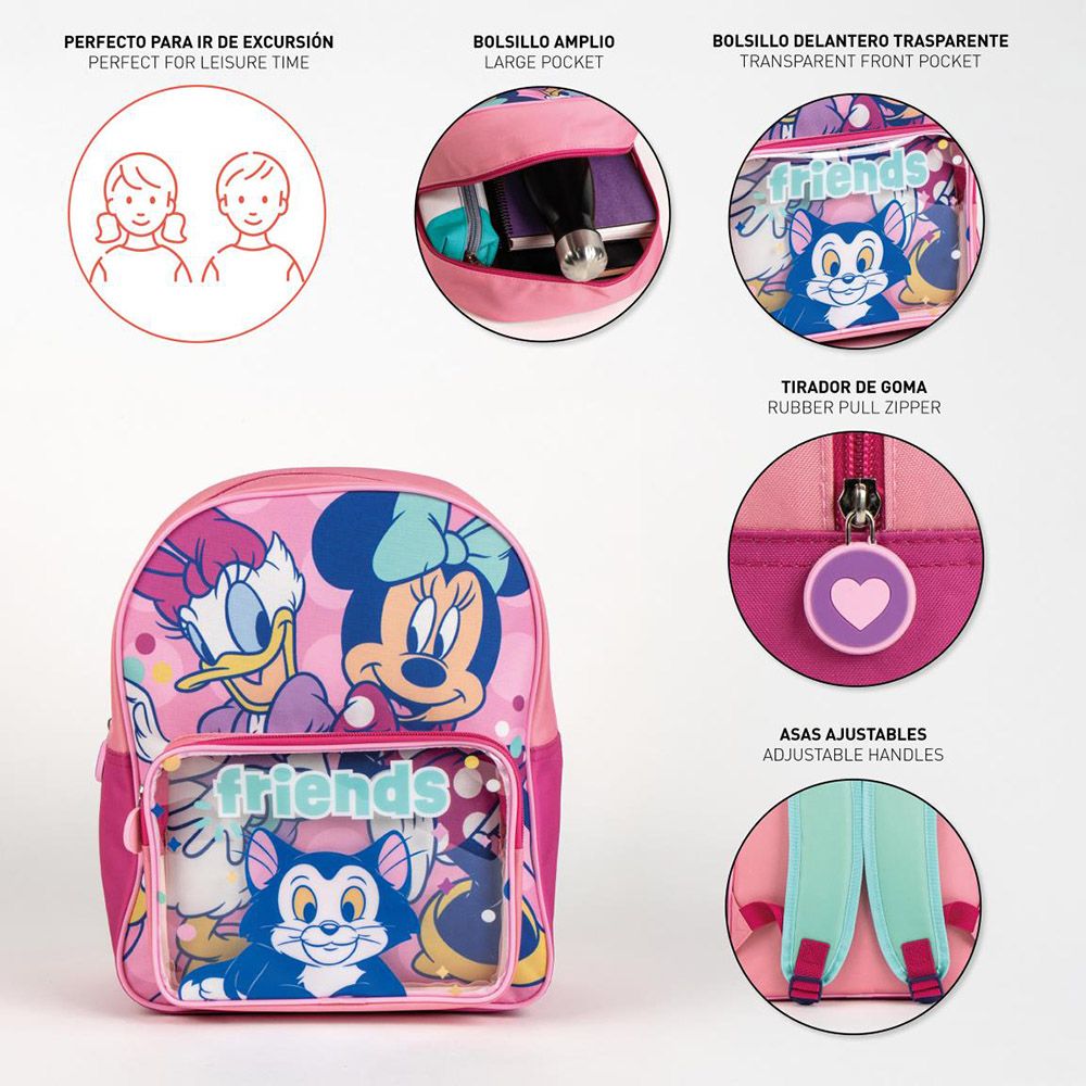 Παιδική Τσάντα Πλάτης 30εκ με Διάφανη Τσέπη Friends DISNEY Minnie Mouse
