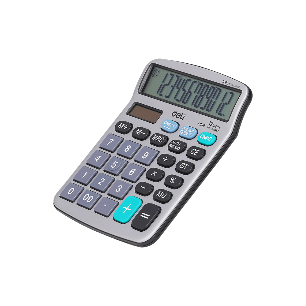 DELI CORE Αριθμομηχανή 12 Ψηφίων 12x15x3εκ Ασημί
