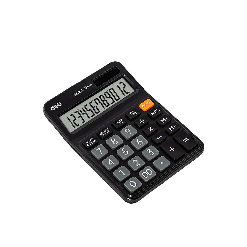 DELI ASKEND M222C Αριθμομηχανή 12 Ψηφίων 11x15x2,8εκ Μαύρο