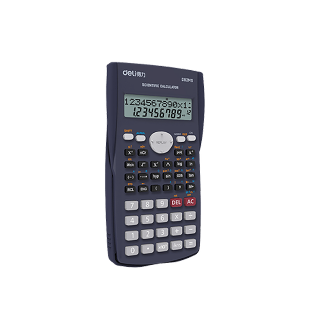 DELI D82MS 12 Digit Scientific Calculator 16x9x2cm Dark Gray