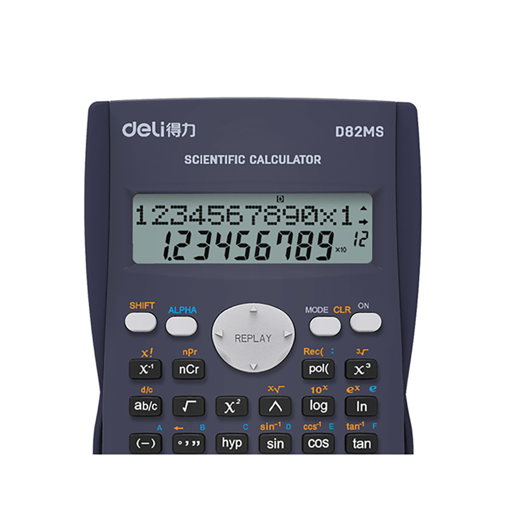 DELI D82MS 12 Digit Scientific Calculator 16x9x2cm Dark Gray