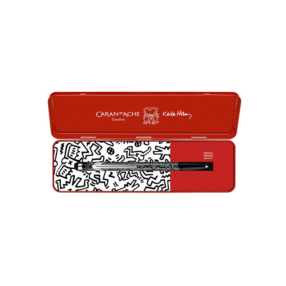 Μαύρο Μεταλλικό Ball pen σε Μεταλλικό Κουτί, CDA KEITH HARING Μαύρο μελ. 1.00mm