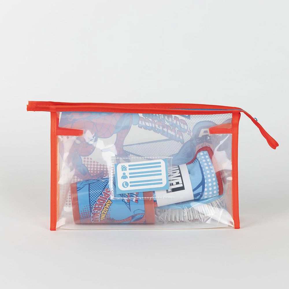 Transparent PVC Toiletry Bag with Hair-brush, Towel and Cup MARVEL AVENGERS