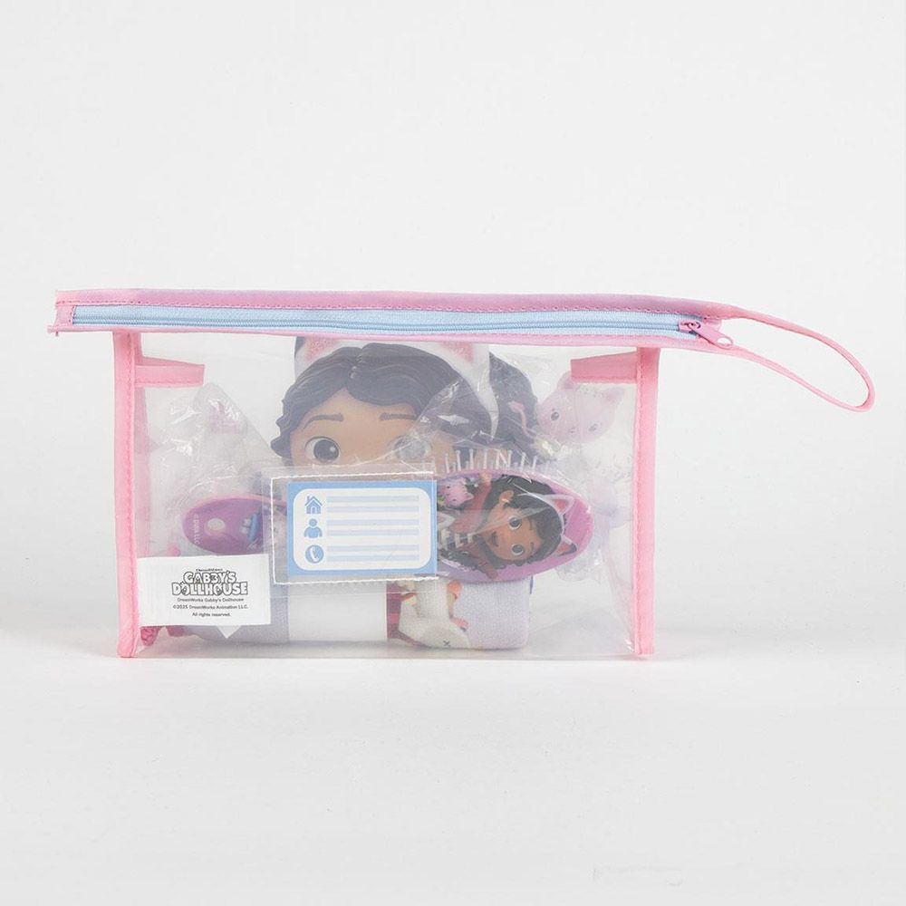 Transparent PVC Toiletry Bag with Hair-brush & Towel GABBY´S DOLLHOUSE