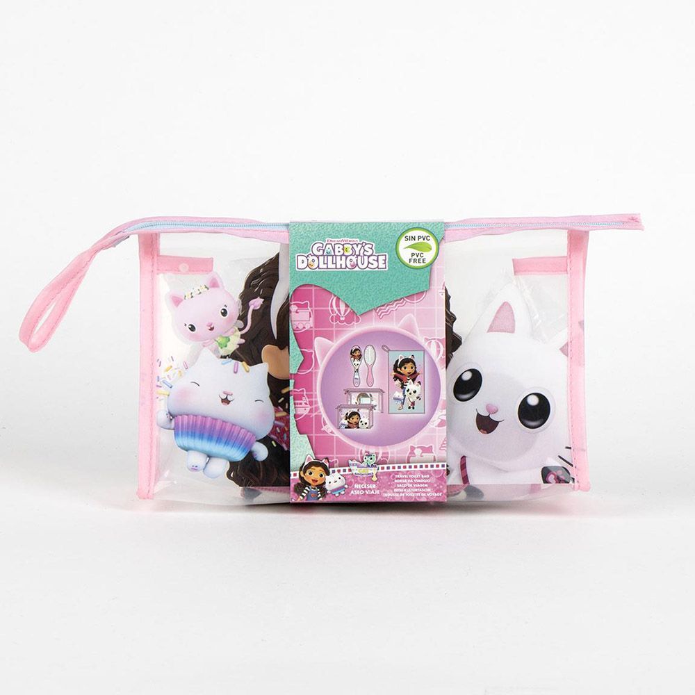 Transparent PVC Toiletry Bag with Hair-brush & Towel GABBY´S DOLLHOUSE