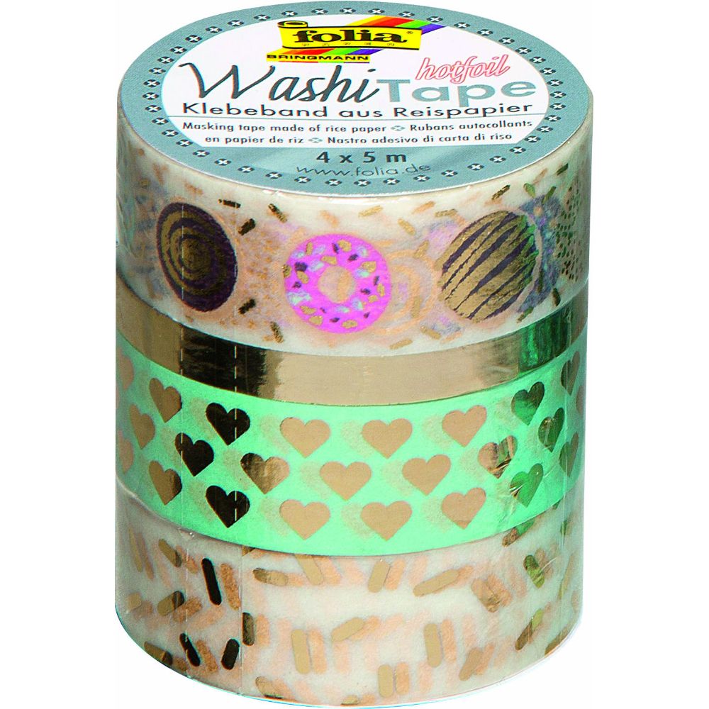 Washi Lace Tape, 4pcs set, Goldfoil II