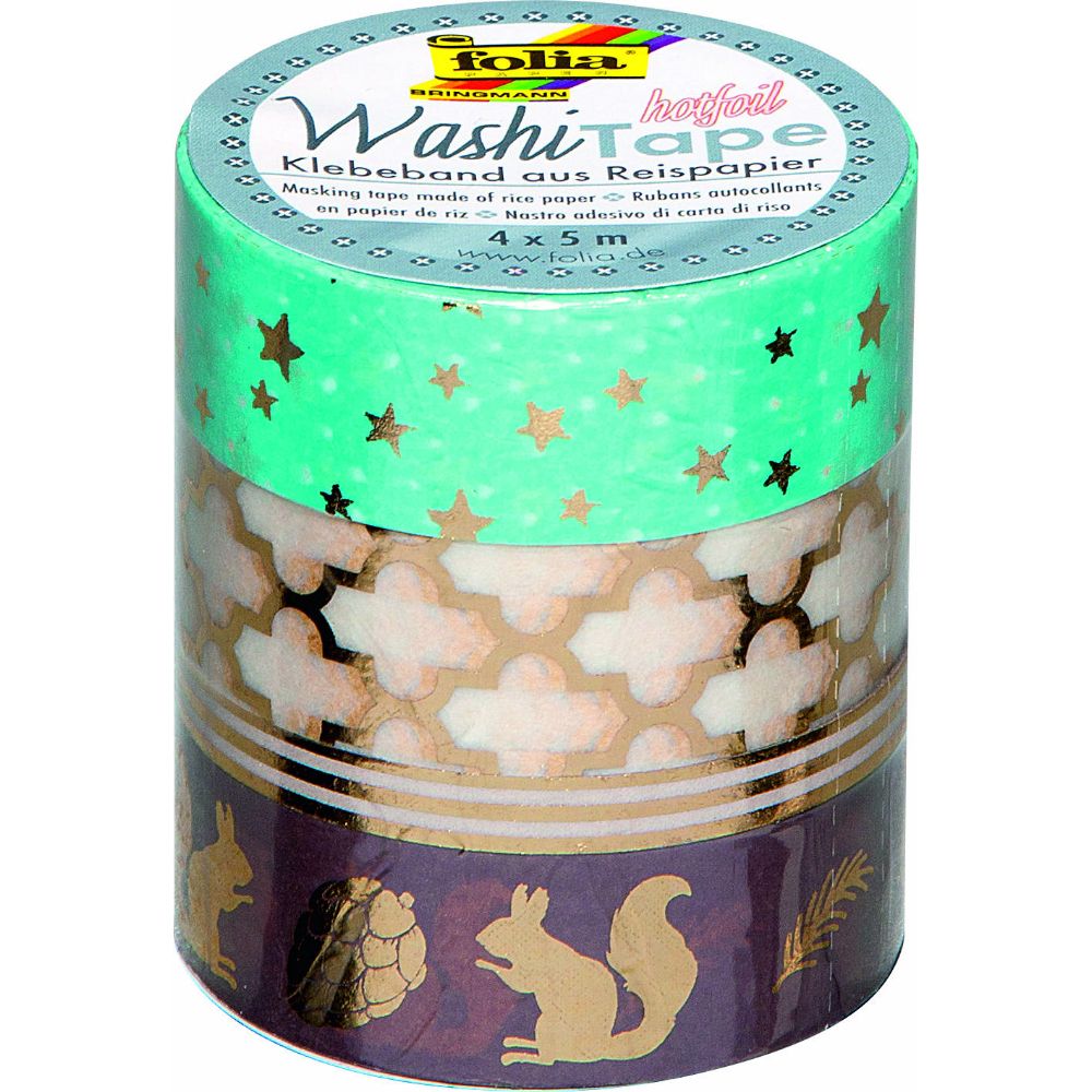 Washi Lace Tape, 4pcs set, Goldfoil III