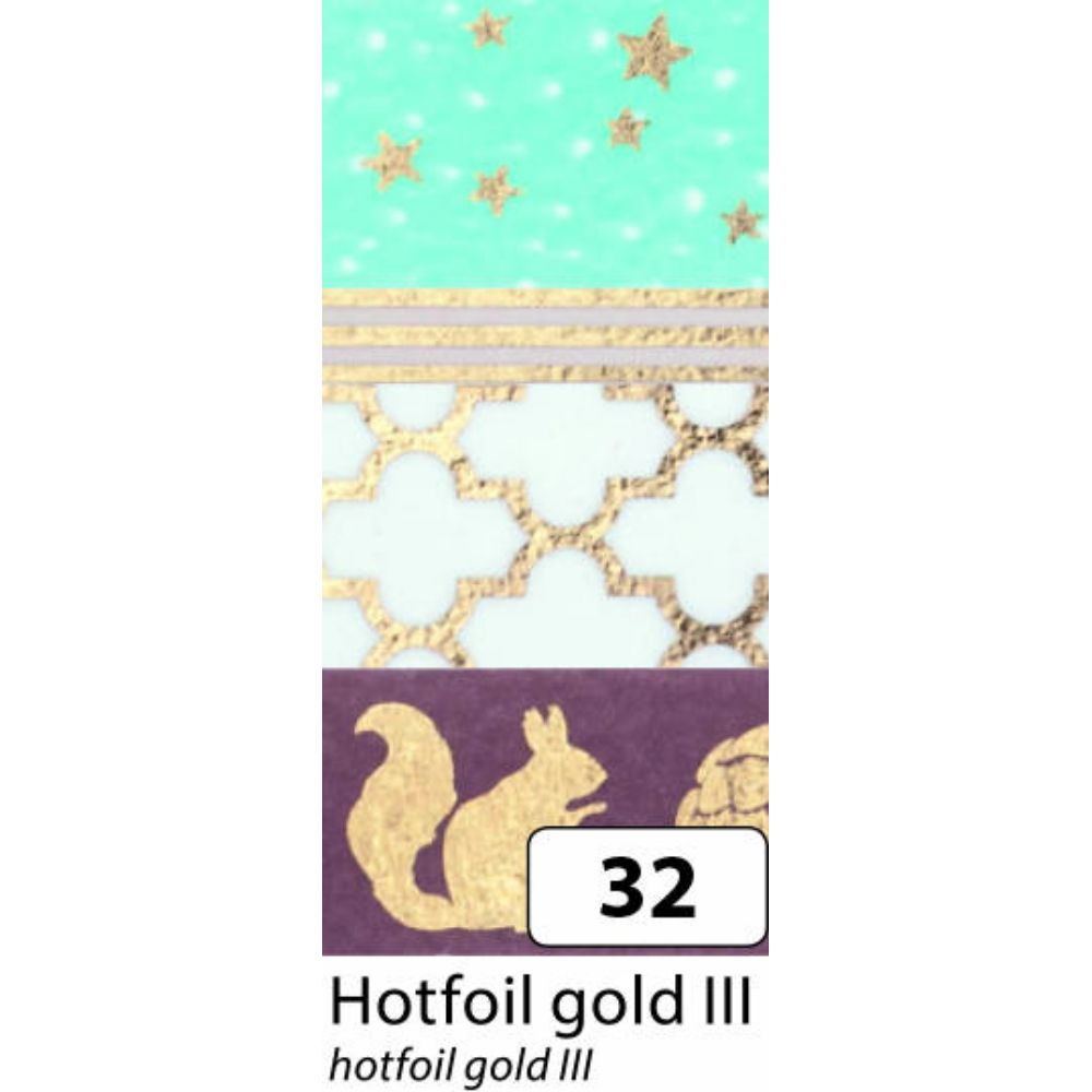 Washi Lace Tape, 4pcs set, Goldfoil III