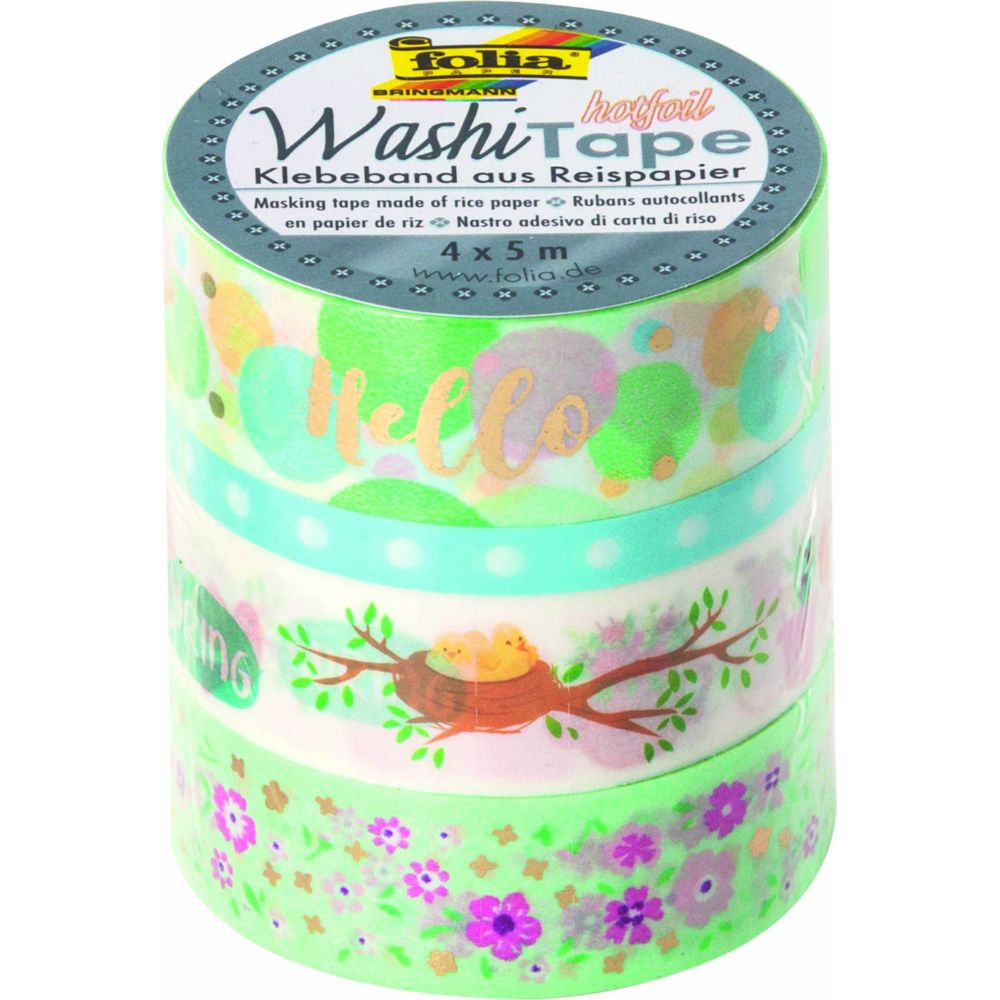 Washi Lace Tape, 4pcs set, Goldfoil Spring I