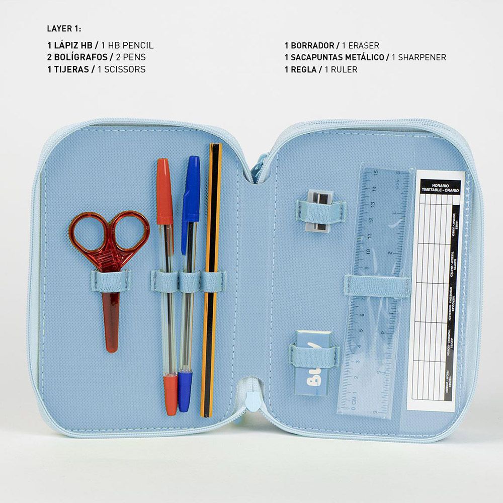 Triple Rectangular Pencil Case BLUEY