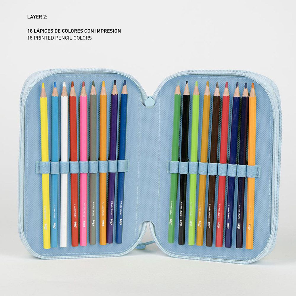 Triple Rectangular Pencil Case BLUEY