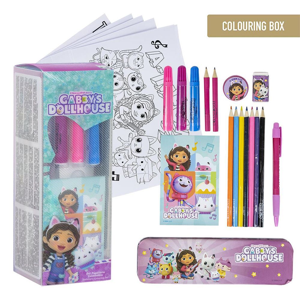 Box with Colouring Stationery Set 16pcs GABBY´S DOLLHOUSE