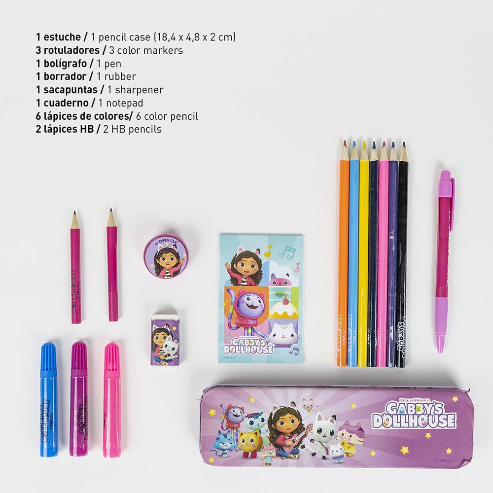Box with Colouring Stationery Set 16pcs GABBY´S DOLLHOUSE