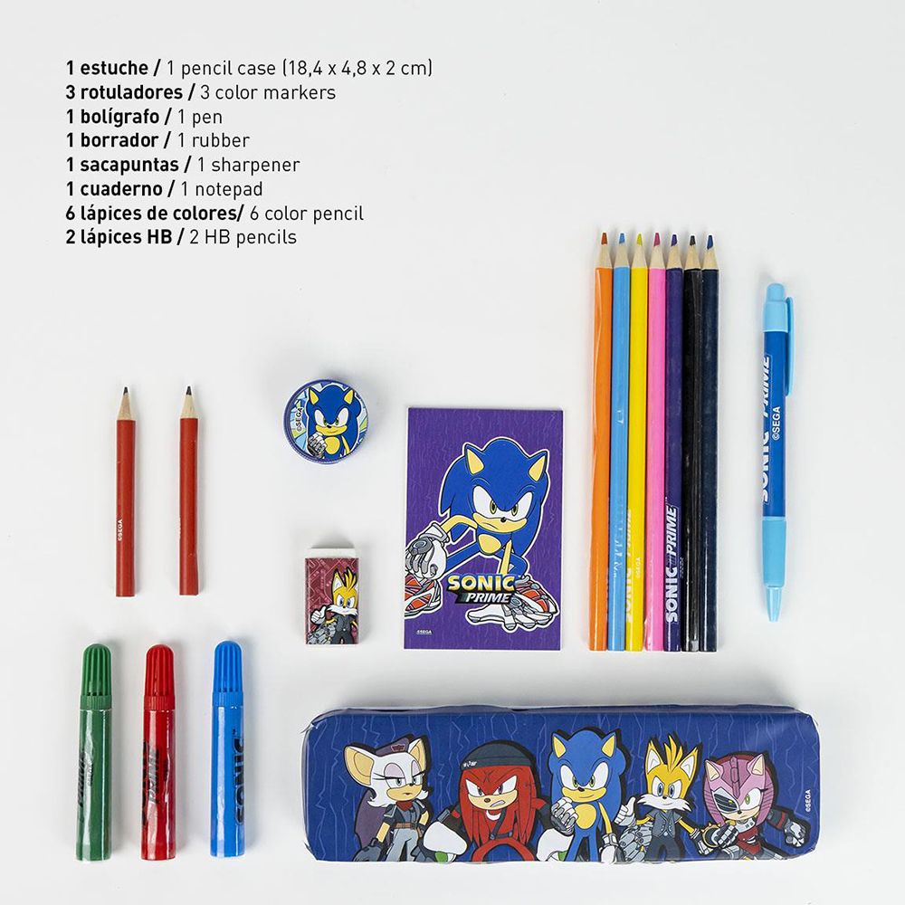 Box with Colouring Stationery Set 16pcs SONIC Prime