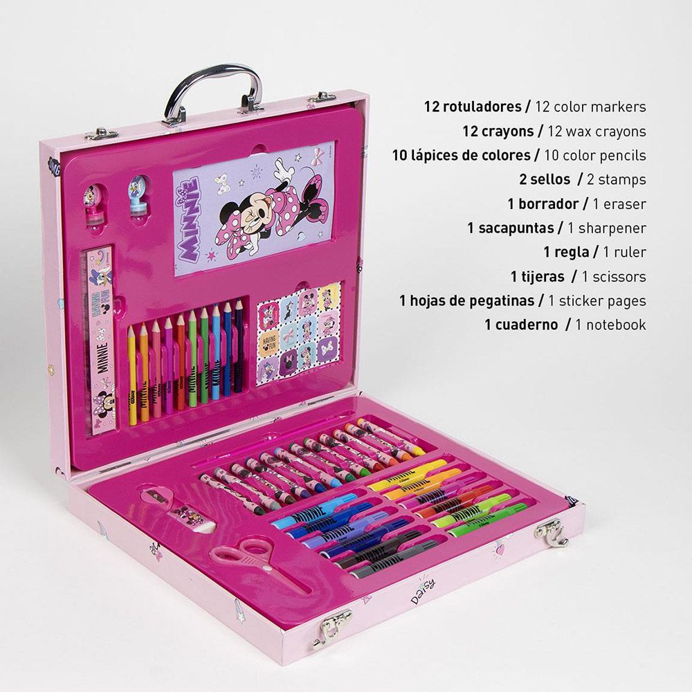 Briefcase with Colouring Stationery Set 42pcs DISNEY Minnie Mouse
