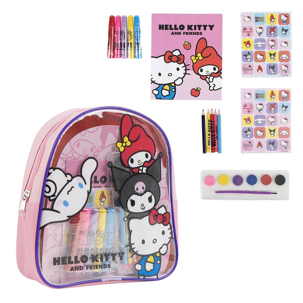 Backpack with Colouring Stationery Set of 20pcs HELLO KITTY