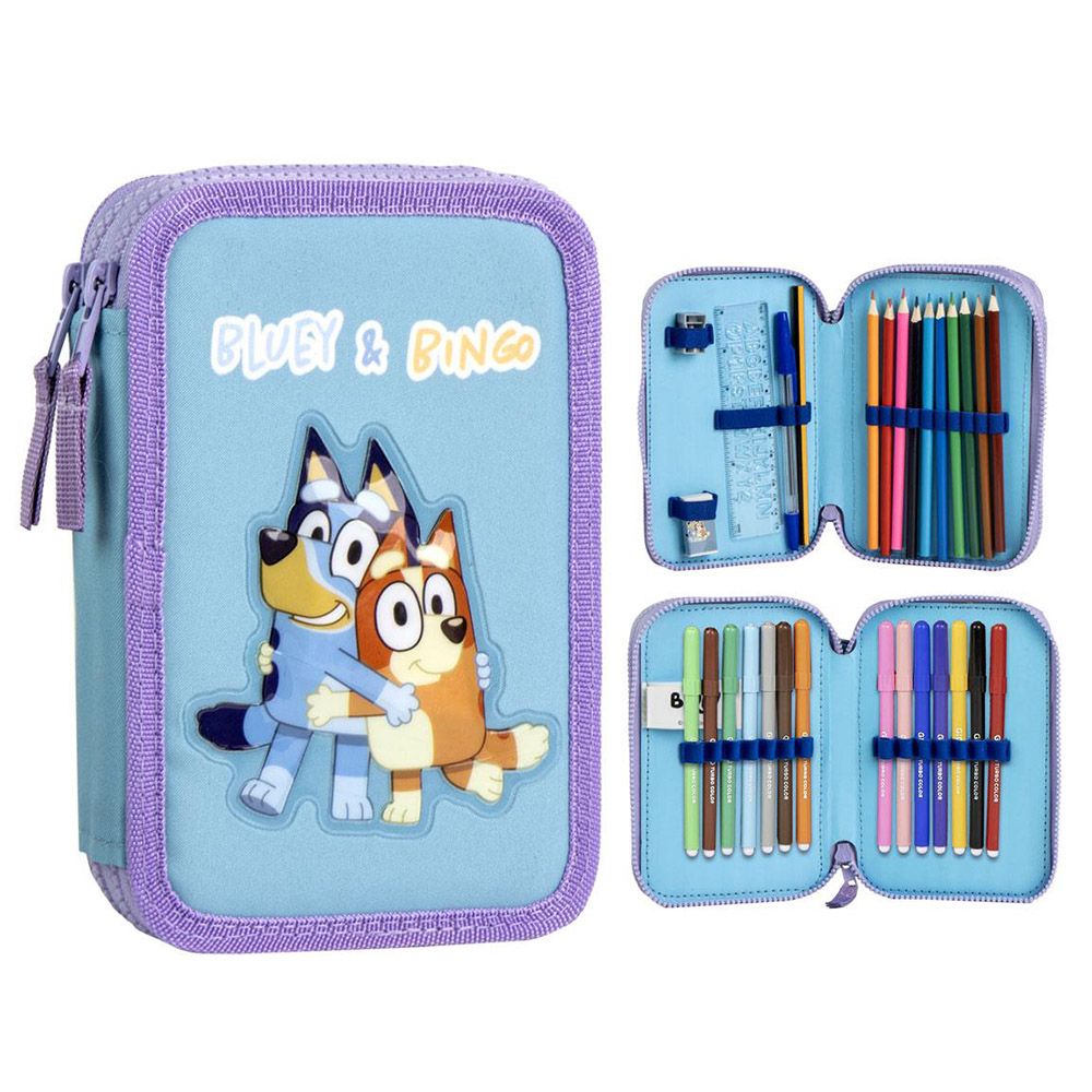Double Pencil Case with Accessories BLUEY