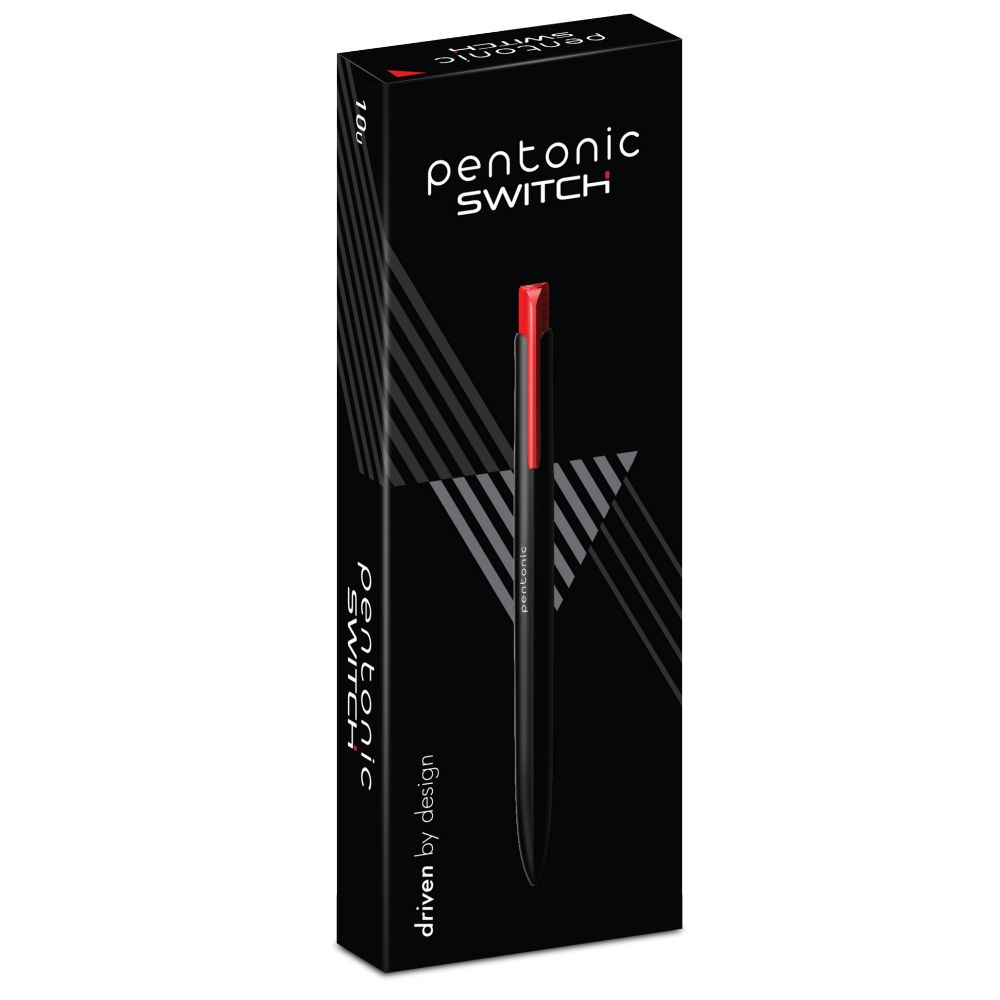 Ball pen LINC Pentonic Switch/red, 10pcs box