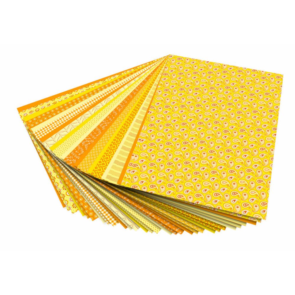 Motif Pad Basics, 24x34 cm, 30 Sheets, yellow
