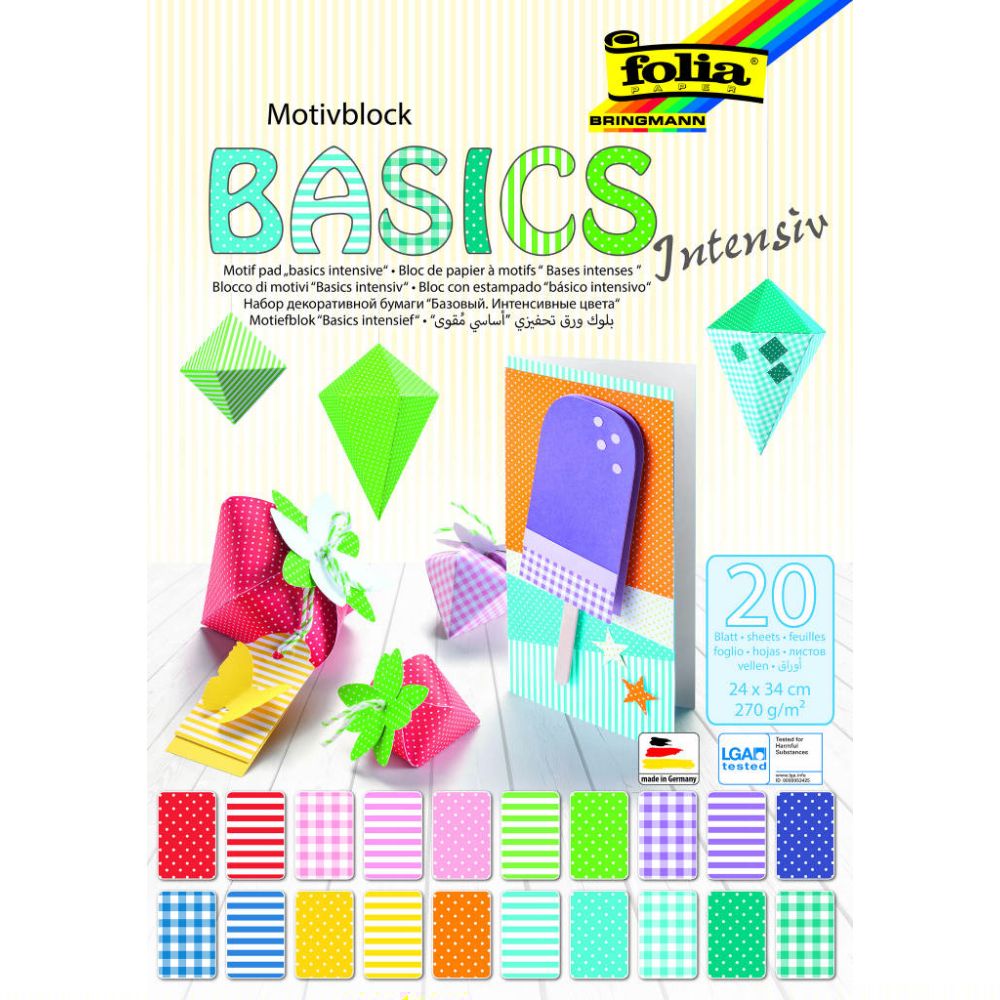 Motif Pad Basics, 24x34 cm, 20 Sheets, Intensive