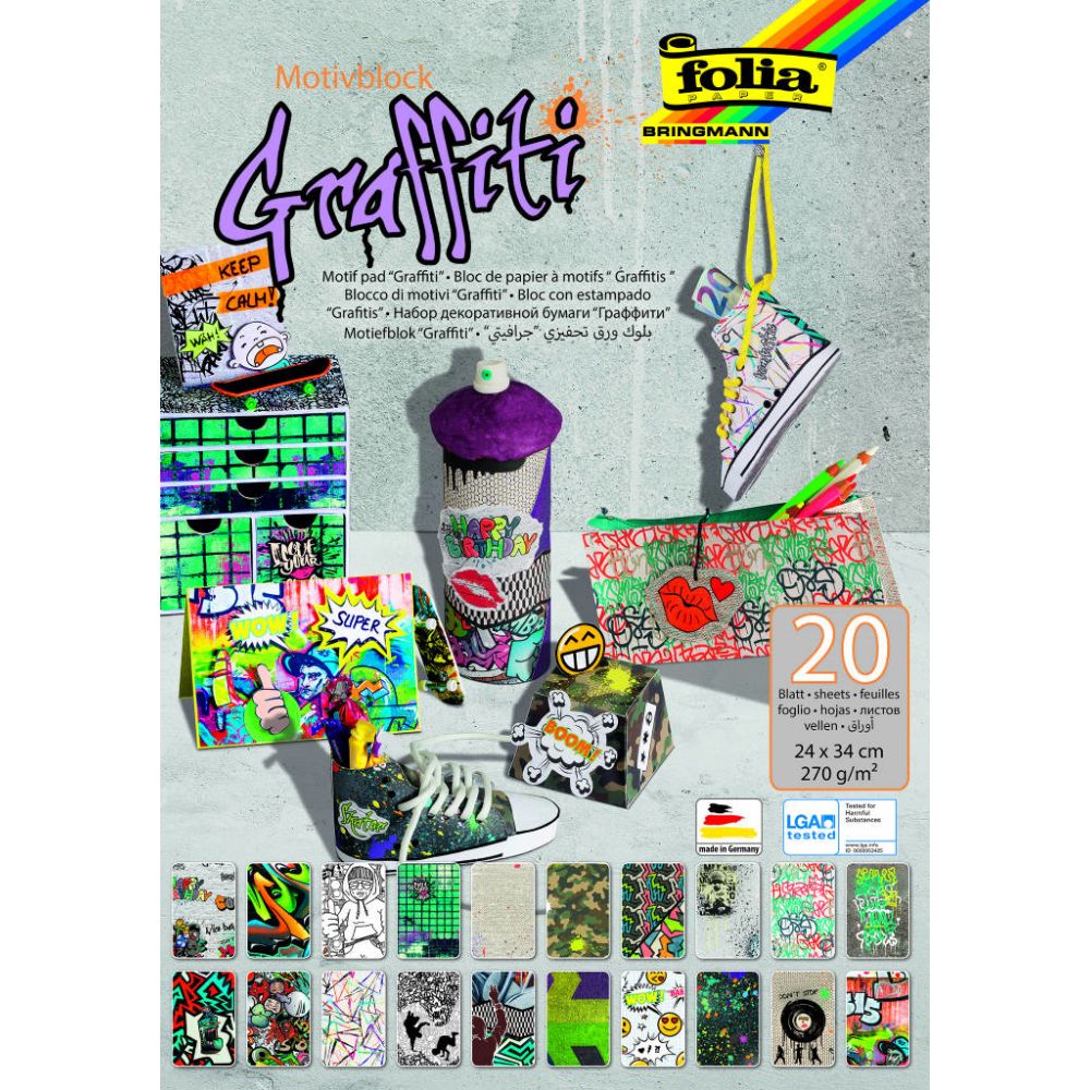Motif Pad Basics, 24x34 cm, 20 Sheets, Graffiti
