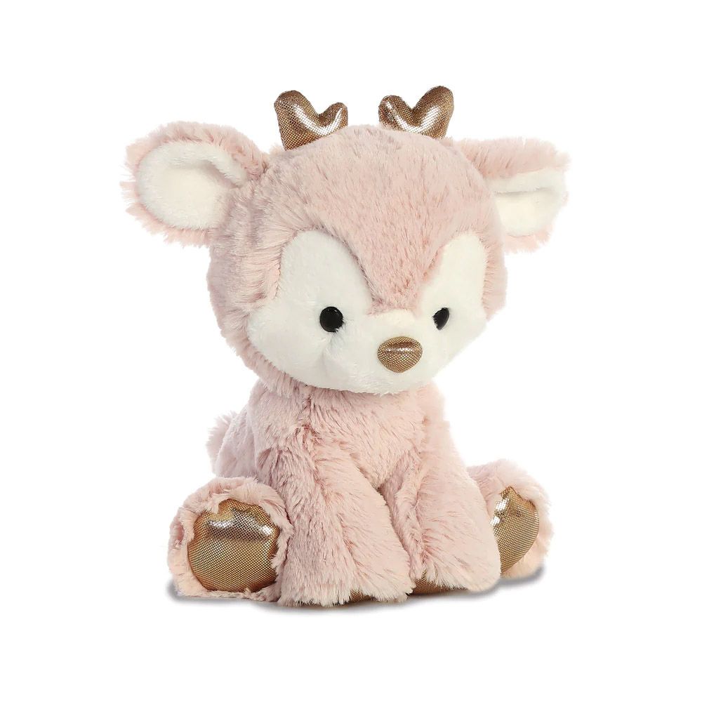 GLITZY TOTS Pink Reindeer Soft Toy 15cm